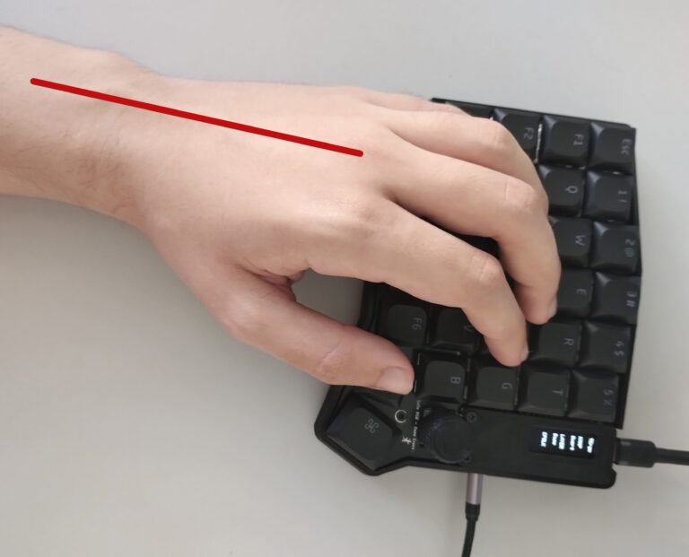 teclado ergonomico desvio ulnar e radial e alinhamento do pulso